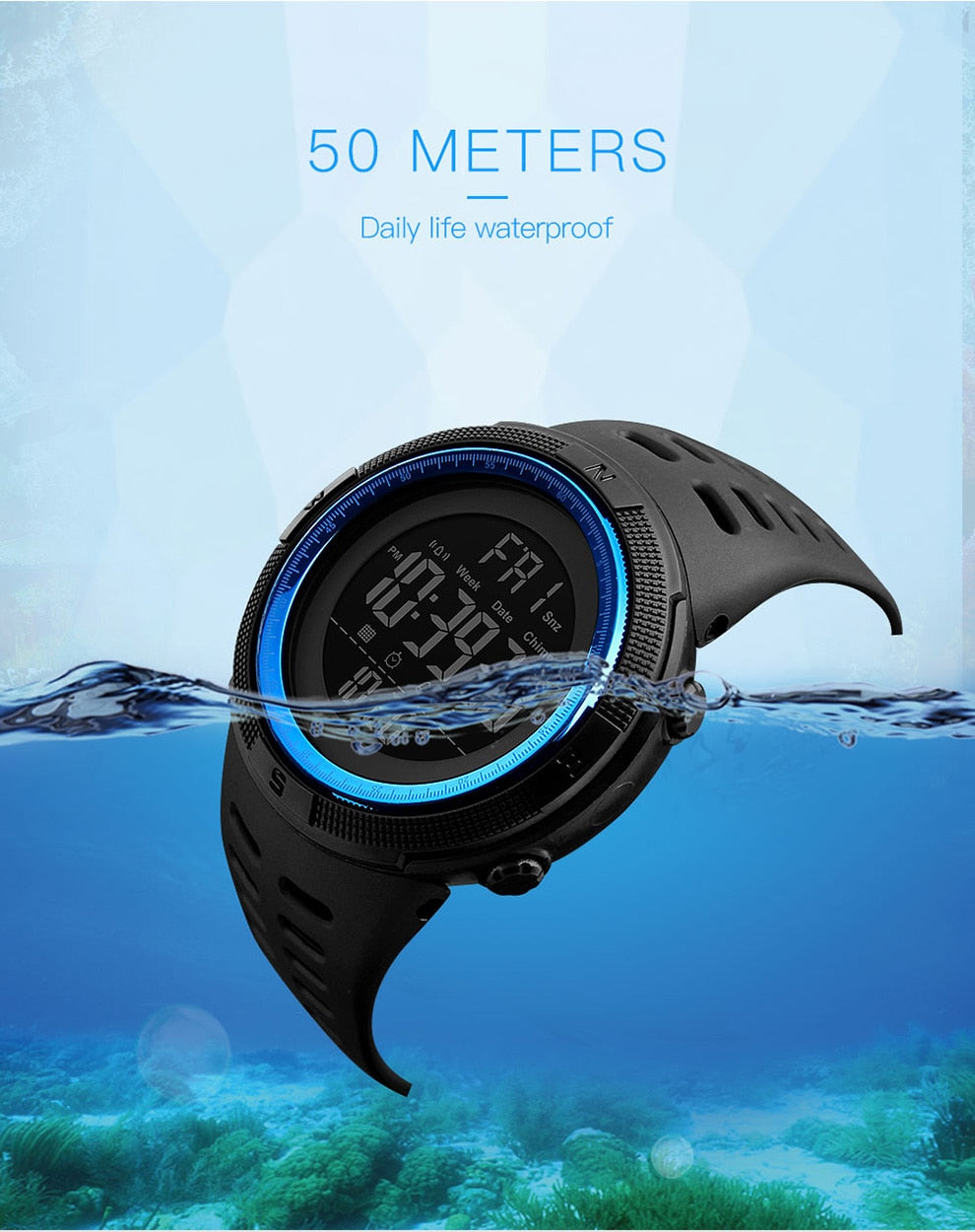 SKMEI Fashion Outdoor Sport Watch Men Multifunction Watches Alarm Clock Chrono 5Bar Waterproof Digital Watch reloj hombre 1251