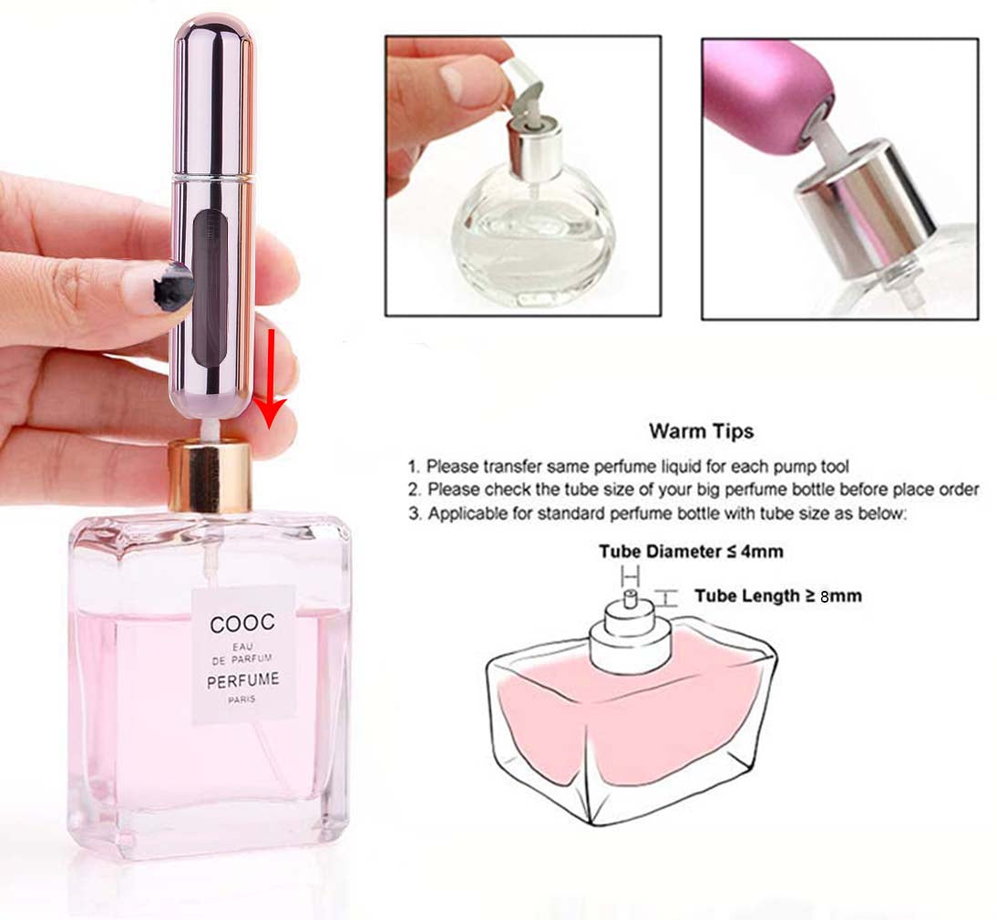 MUBTF - 5ml Refillable Mini Perfume Spray Bottle Aluminum Spray Atomizer Portable Travel Cosmetic Container Perfume Bottle - fashion