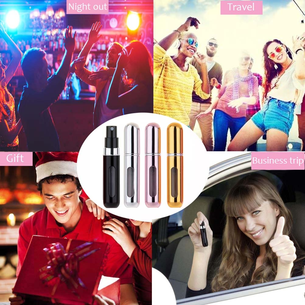 MUBTF - 5ml Refillable Mini Perfume Spray Bottle Aluminum Spray Atomizer Portable Travel Cosmetic Container Perfume Bottle - fashion