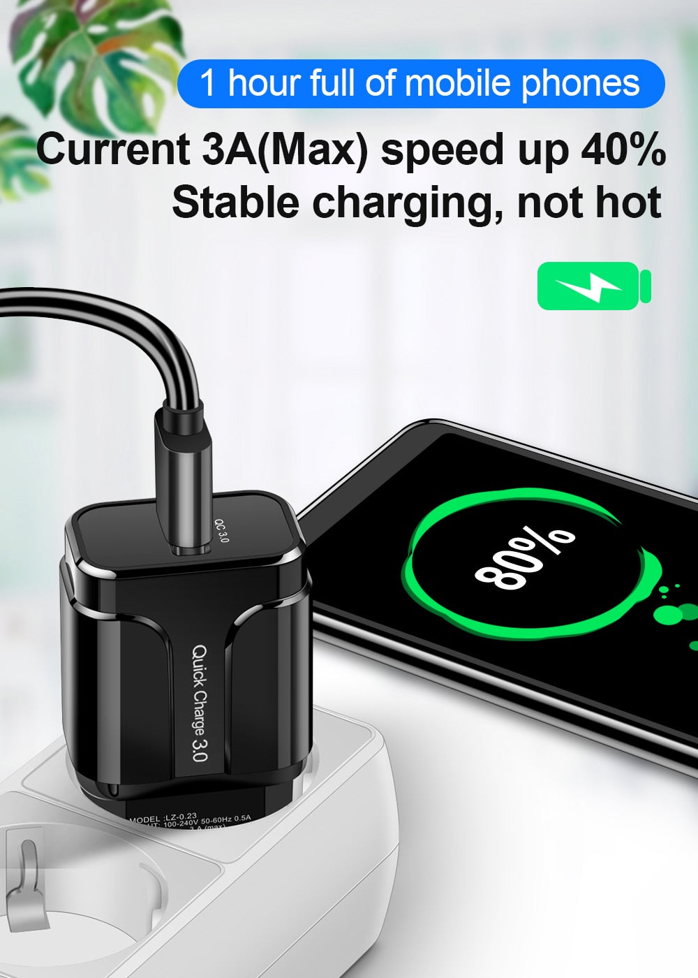 OLAF Quick Charge 3.0 USB Charger QC 3.0 Fast Charging EU US Plug Adapter Wall Mobile Phone Charger For iPhone Samsung Xiaomi