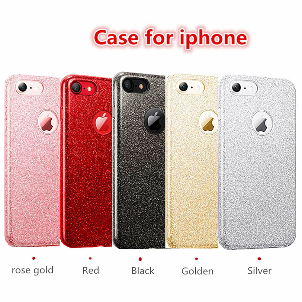 LSDI iPhone 5 5s SE Phone Case Makeup Glitter Sparkle Bling Cover for Girls Women for iPhone 6 6s 7 8 Plus X Xr Xs 11 Pro Max