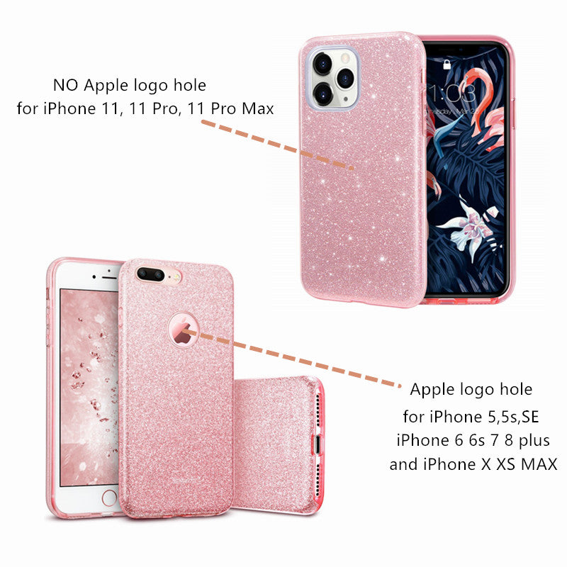 LSDI iPhone 5 5s SE Phone Case Makeup Glitter Sparkle Bling Cover for Girls Women for iPhone 6 6s 7 8 Plus X Xr Xs 11 Pro Max