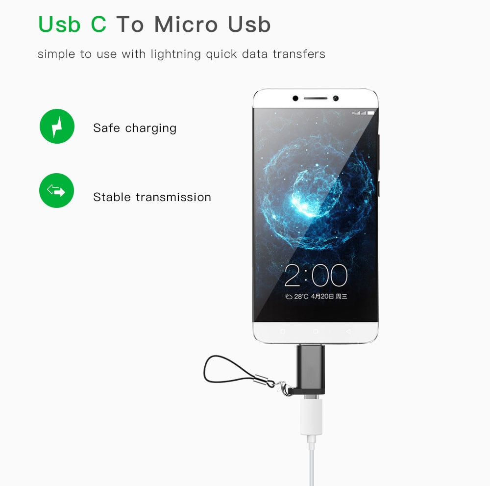 USB Adapter USB C to Micro USB Converter Cable Type C Adapter USB 3.1 for Macbook Samsung Huawei Nokia Oppo Apple OTG Adapter