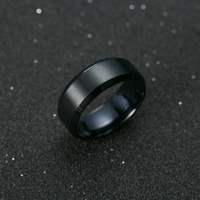 Ring Men Titanium Black Finger Ring