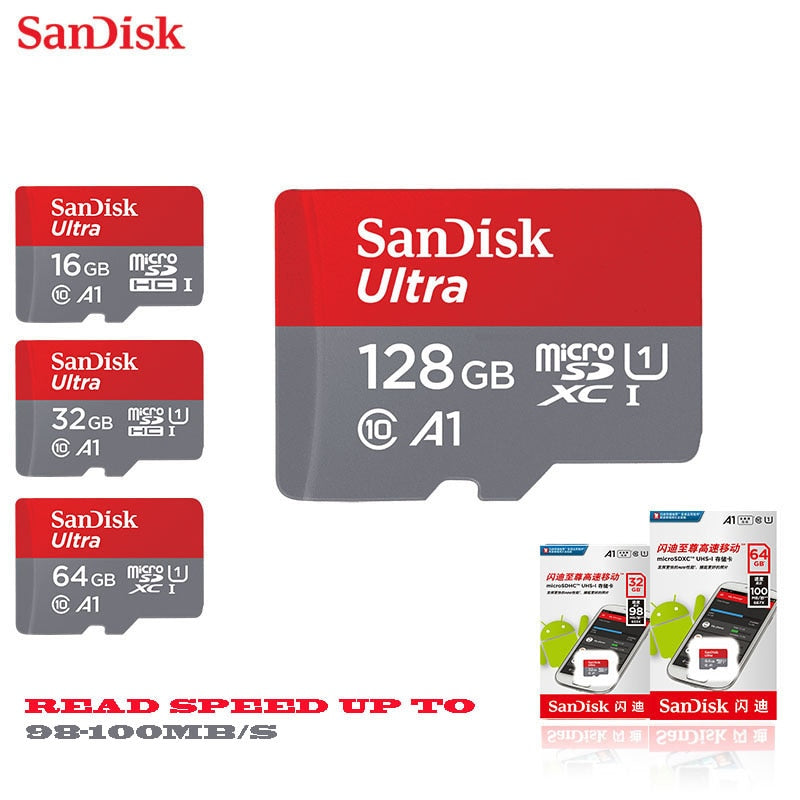 SanDisk micro sd 128GB 64GB 32GB 16GB 98mb/s TF usb flash memory card microsd  8GB/48MB/s class10 Original Product shipping | Phone