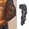 Full Flower Arm Tattoo Sticker 40models Fish Peacock Lotus Temporary Body paint Water Transfer fake Tatoo sleeve