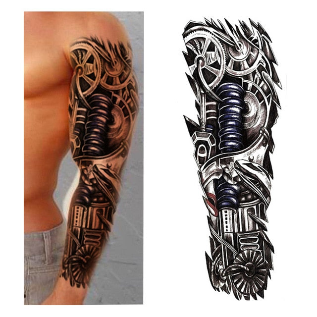 Full Flower Arm Tattoo Sticker 40models Fish Peacock Lotus Temporary Body paint Water Transfer fake Tatoo sleeve