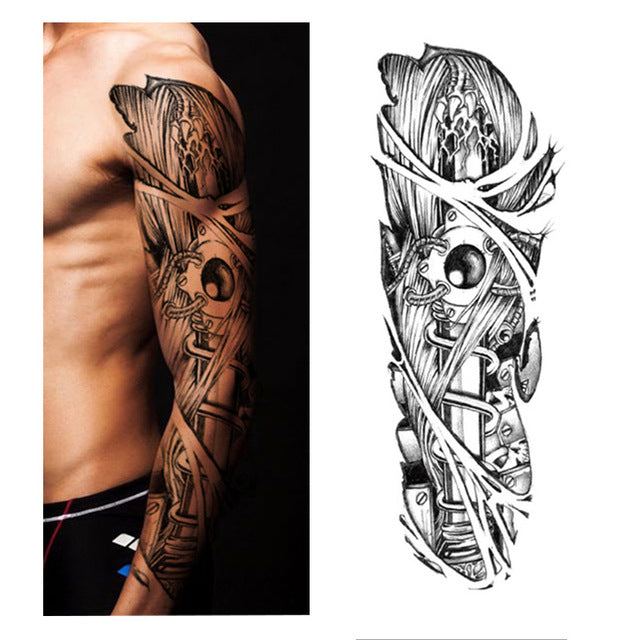 Full Flower Arm Tattoo Sticker 40models Fish Peacock Lotus Temporary Body paint Water Transfer fake Tatoo sleeve