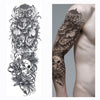 Full Flower Arm Tattoo Sticker 40models Fish Peacock Lotus Temporary Body paint Water Transfer fake Tatoo sleeve