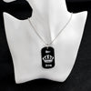 Jewelry personalized her king his queen engraved letters black dog label necklace couple Valentine's Day gift wholesale