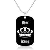 Jewelry personalized her king his queen engraved letters black dog label necklace couple Valentine's Day gift wholesale