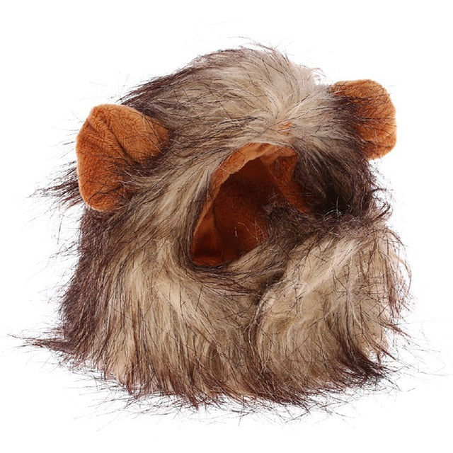 Funny Fashion Cute Pet Cat Costume Lion Mane Wig Cap Hat for Cat Dog Halloween Christmas Clothes Fancy Dress with Ears Pet Clothes