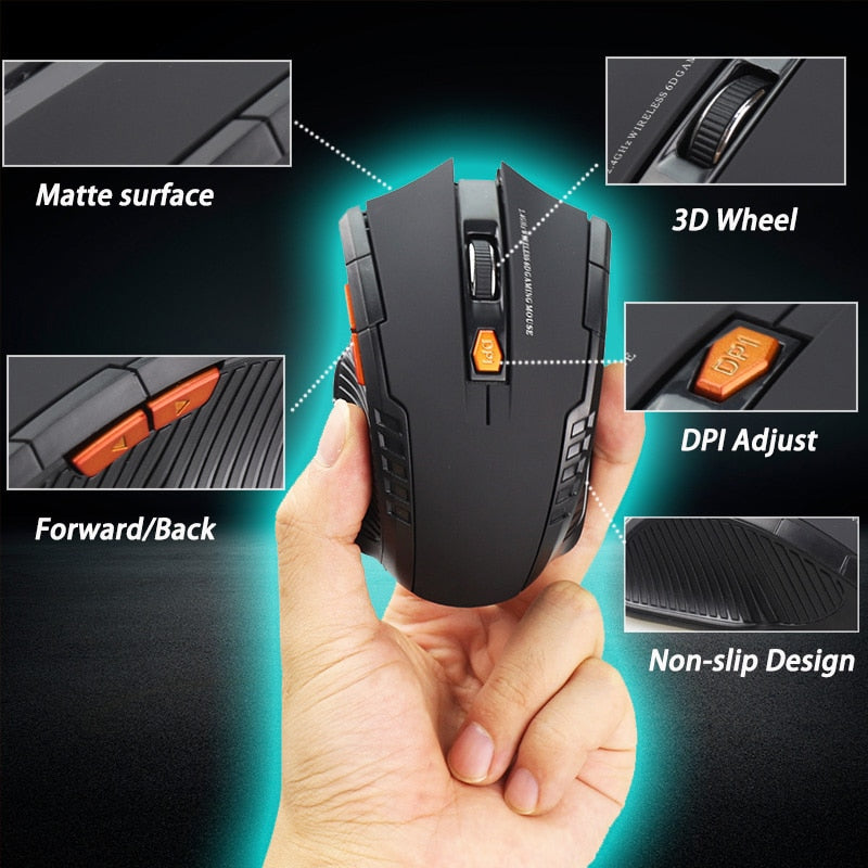 SOVAWIN Mini Wireless Mouse Portable Ergonomics Optical Gaming Mouse 2000 DPI USB 2.4G Computer Mause For Laptop PC Game Mice