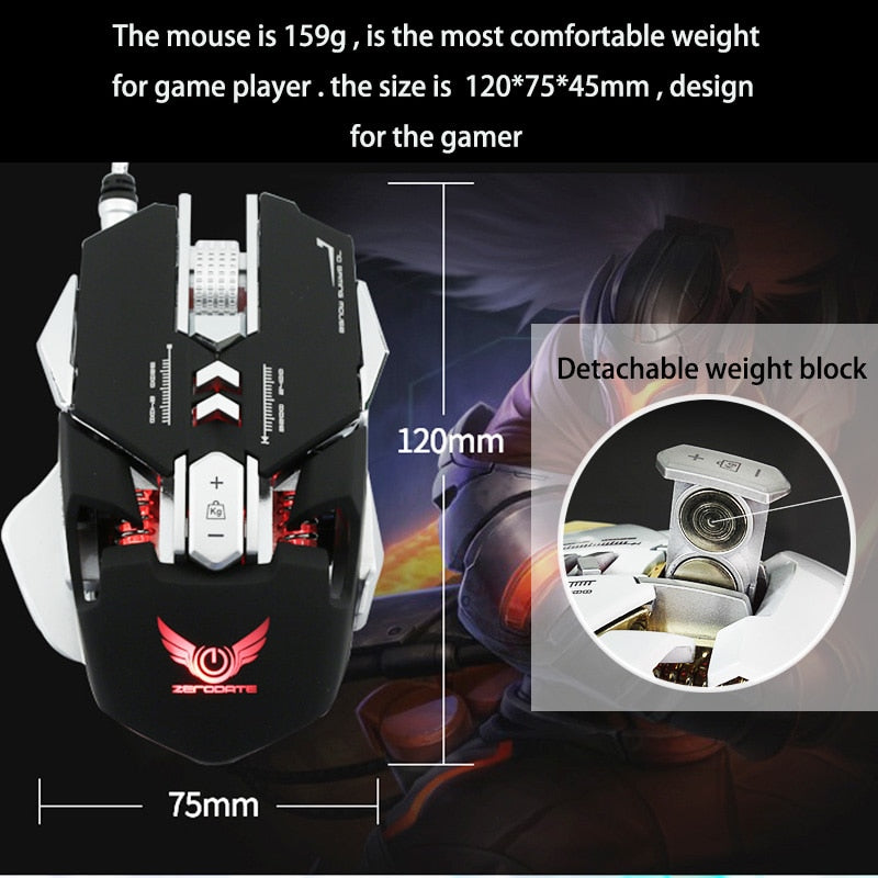 G9 Gaming Mouse Wired USB DPI Adjustable Macro Programmable Mouse Gamer Optical Professional RGB Mause Game Mice For PC Computer