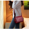 Tinkin Causal Women Shoulder Bag Soft PU Leather Female Messenger Bag Vintage Crossbody Bags