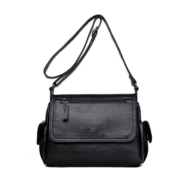 Tinkin Causal Women Shoulder Bag Soft PU Leather Female Messenger Bag Vintage Crossbody Bags