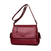 Tinkin Causal Women Shoulder Bag Soft PU Leather Female Messenger Bag Vintage Crossbody Bags
