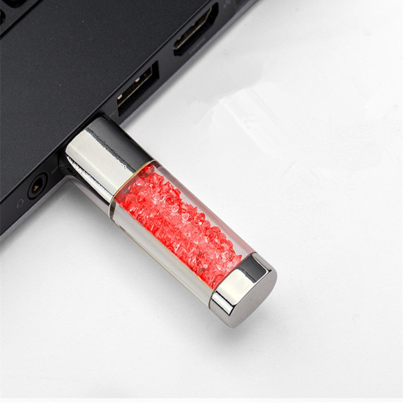 Stylish Real Capacity Usb Flash Drive 32GB 64GB Crystal Pen Drive 16GB Usb Stick 8GB Pendrive Memory Stick U Disk  Flash Drive
