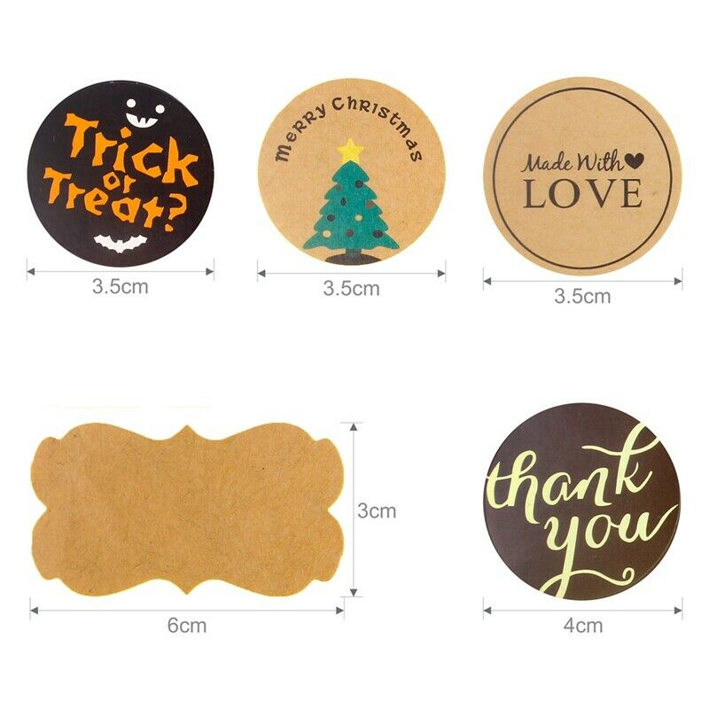 Happy Birthday Gift Handmade With Love Label Sealing Stickers Candy Bag Wedding