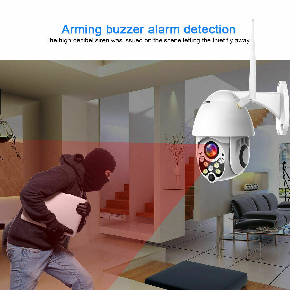 Outdoor Waterproof WiFi PTZ Pan Tilt 1080P HD Security IP IR Camera Night Vision