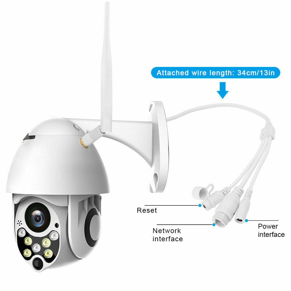 Outdoor Waterproof WiFi PTZ Pan Tilt 1080P HD Security IP IR Camera Night Vision