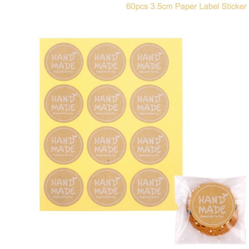 Happy Birthday Gift Handmade With Love Label Sealing Stickers Candy Bag Wedding