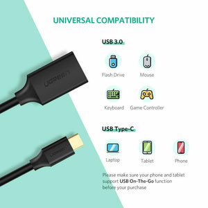 Ugreen USB C OTG Cable USB 3.1 OTG Adapter for Samsung S9 S8 Macbook Huawei P20
