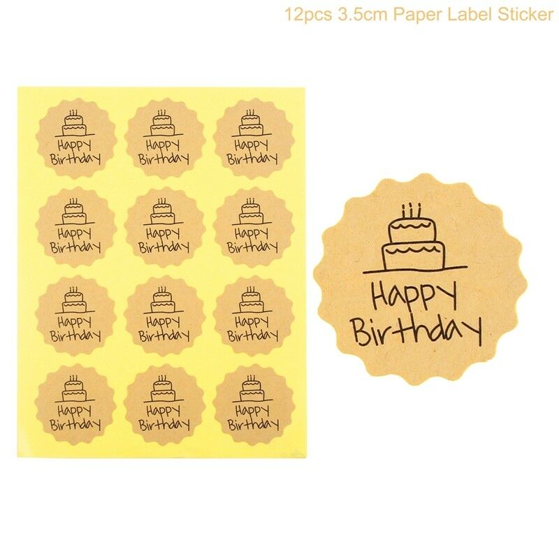 Happy Birthday Gift Handmade With Love Label Sealing Stickers Candy Bag Wedding