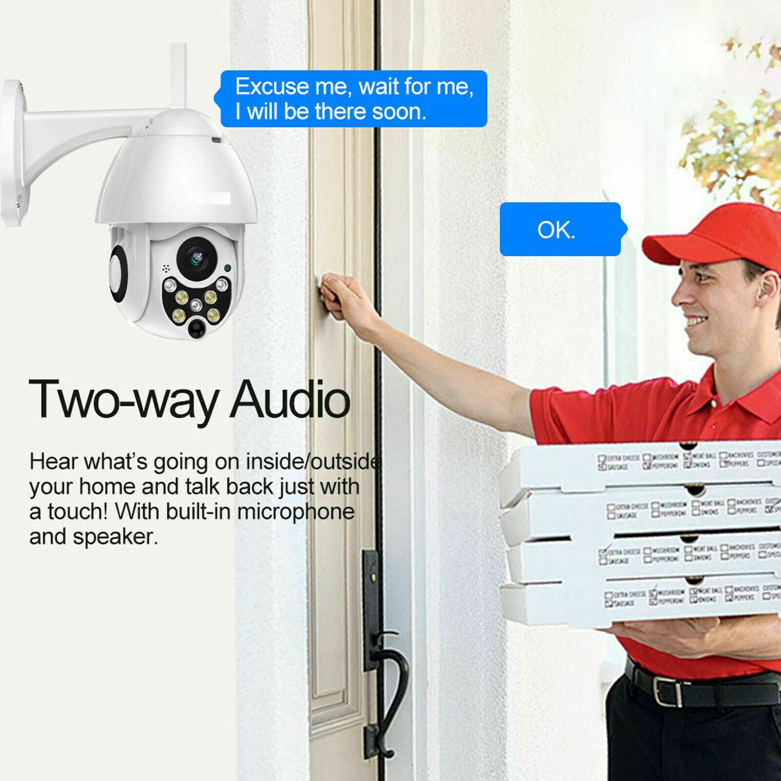 Outdoor Waterproof WiFi PTZ Pan Tilt 1080P HD Security IP IR Camera Night Vision
